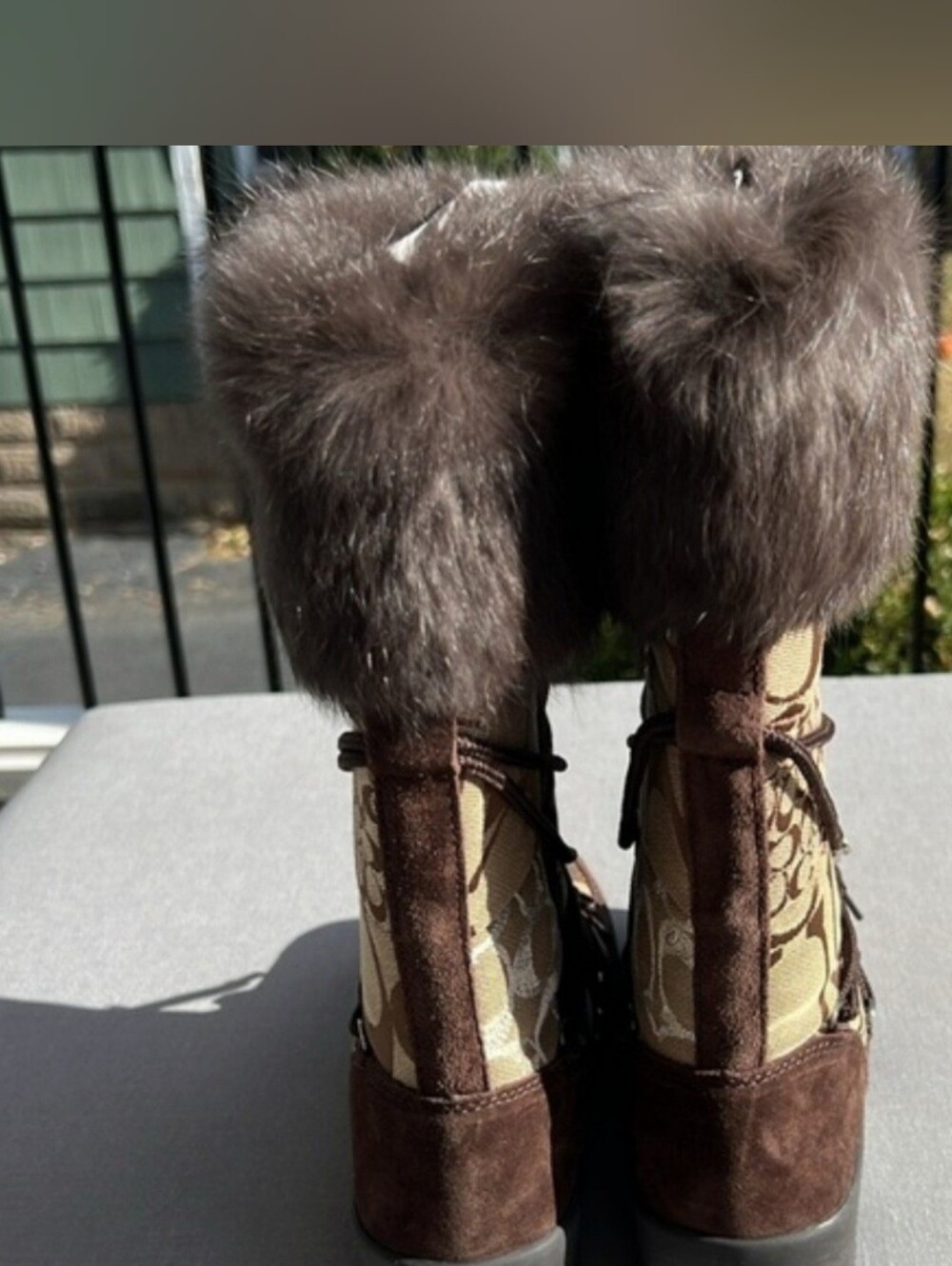 Coach Laurilyn Brown Winter Boots Size 7 - Picture 9 of 12